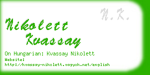 nikolett kvassay business card
